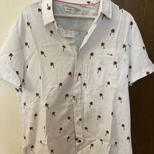 NWT Sovereign Code Roses Los Angeles Button Shirt Mens Roses.  Size L